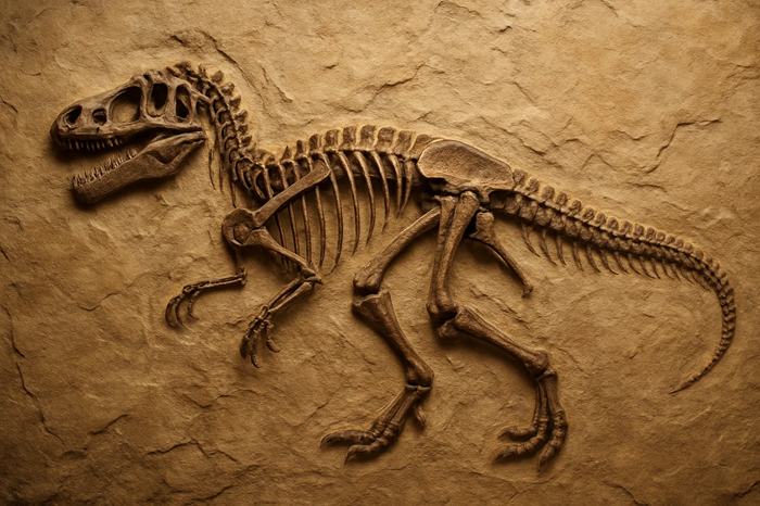 Ilustrasi fosil dinosaurus.