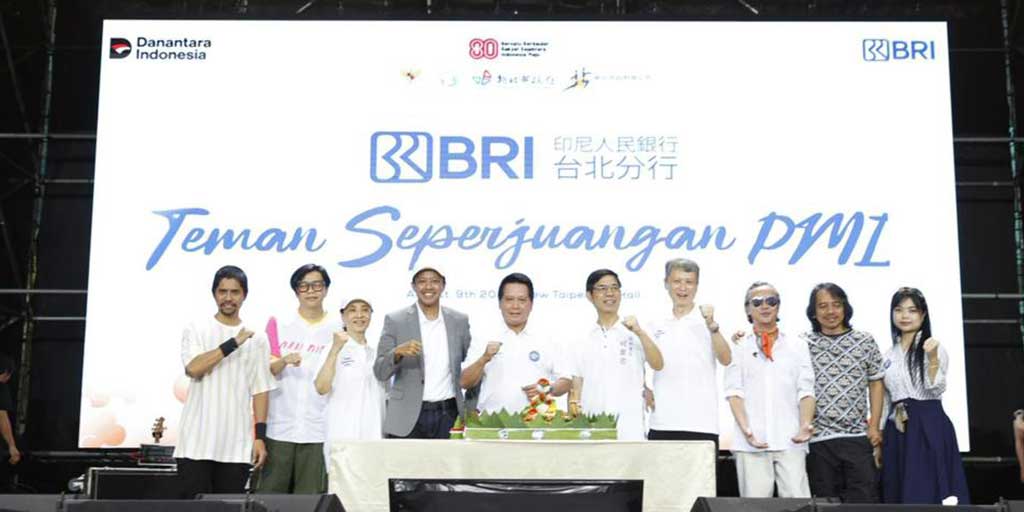 Peresmian BRI Taipei Branch di Taiwan bertajuk BRI Taipei Teman Seperjuangan PMI di New Taipei City Hall Plaza pada Sabtu (9/8).