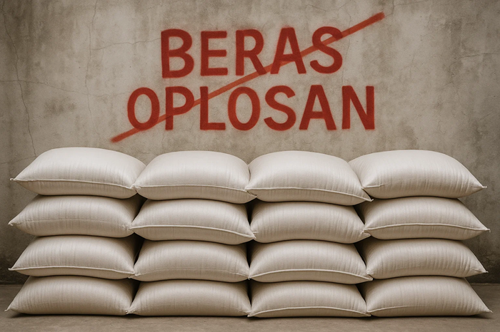 Ilustrasi beras oplosan yang tidak ditemukan di Tuban.