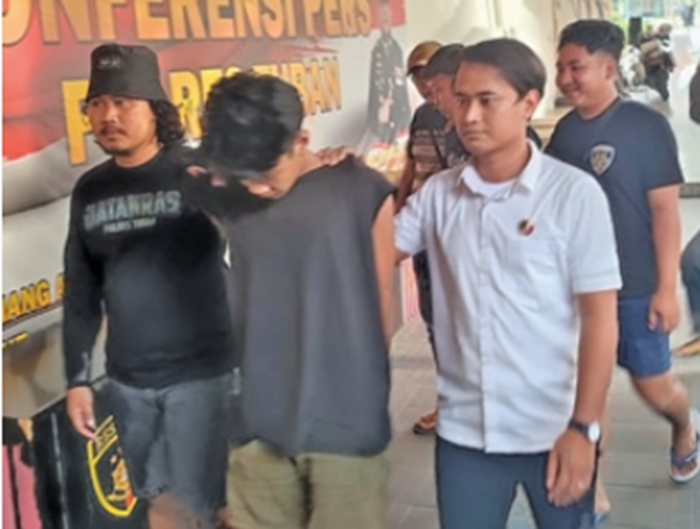 SA, pelaku tindak kekerasan asal Desa Mrutuk, Kecamatan Widang diringkus Satreskrim Polres Tuban