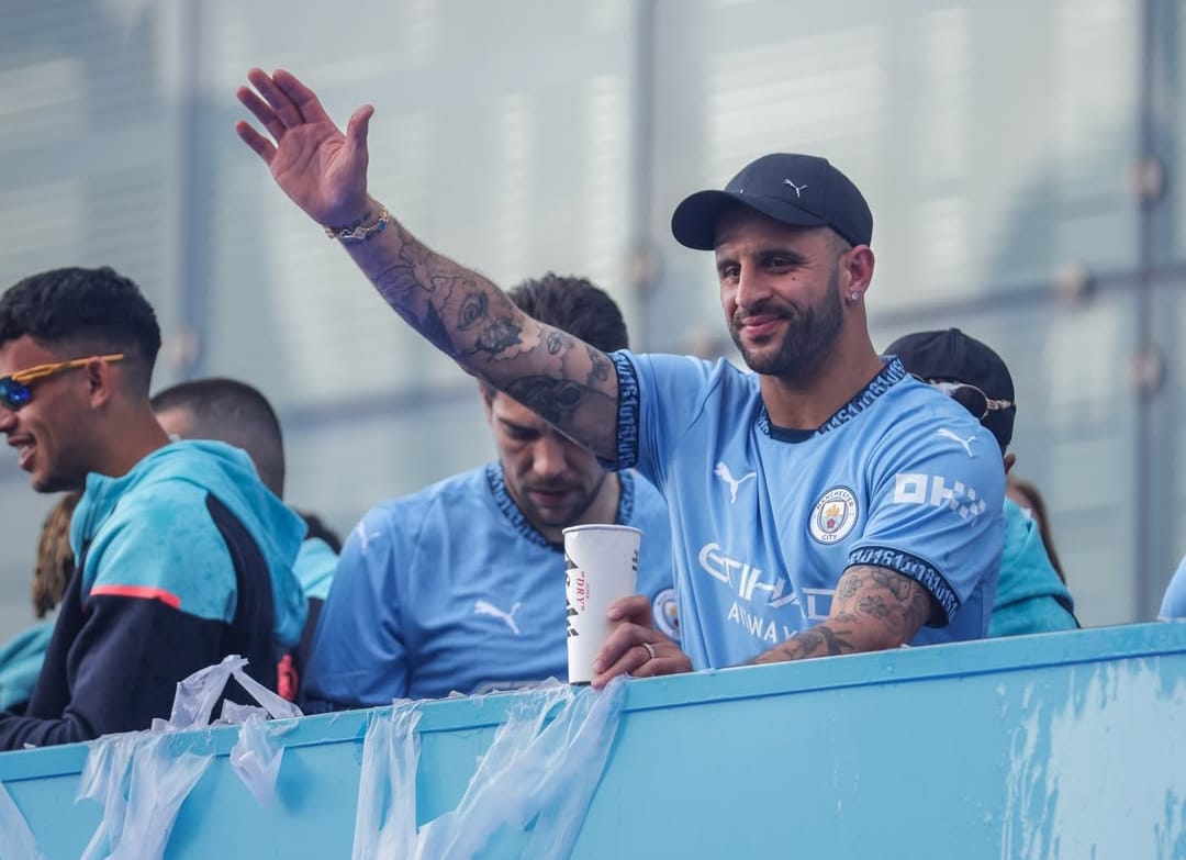 Kyle Walker saat masih membela Manchester City.