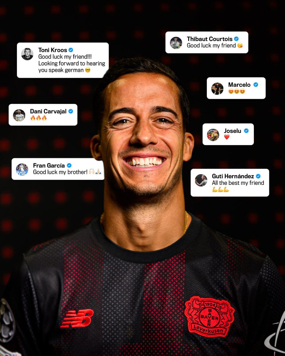 Tangkapan layar komentar dukungan terhadap Lucas Vazquez yang baru saja bergabung dengan Bayer Leverkusen.