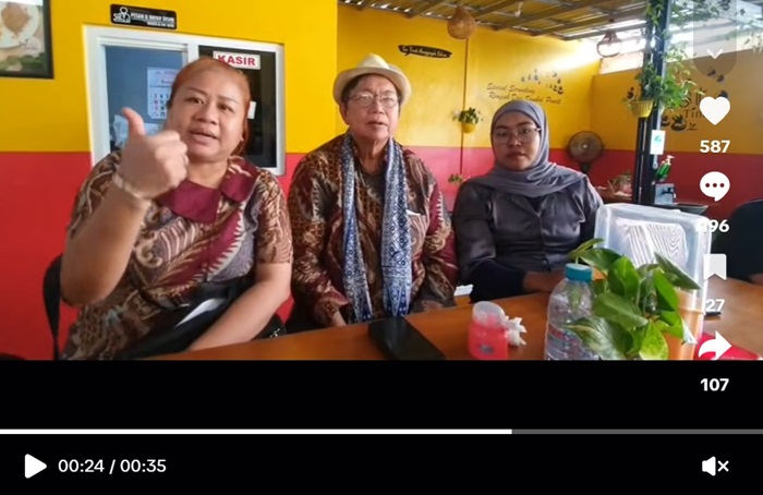 Vilia Avelina, Bendahara TITD Kwan Sing Bio Tuban menyampaikan pernyataan di akun TikTok @TeguhPrabowoGunawan