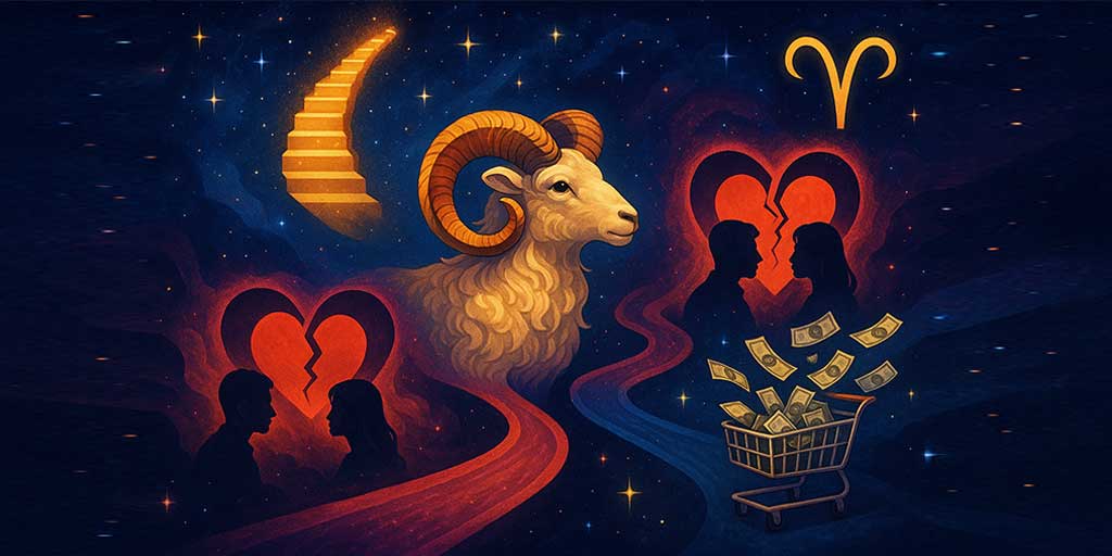 Ilustrasi zodiak Aries.