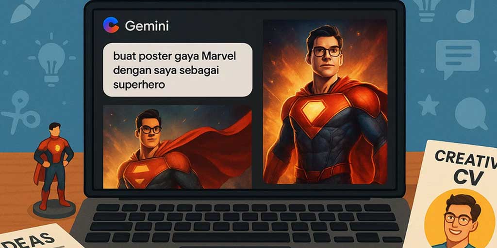 Ilustrasi hasil prompt model 3D AI yang muncul dengan presisi.