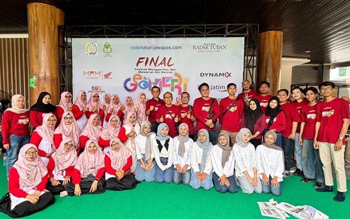 Festival Menggambar dan Mewarnai Bentuk Geometri di Tuban sukses mengasah kreativitas 7.773 anak, 12 terbaik ditahbiskan juara.