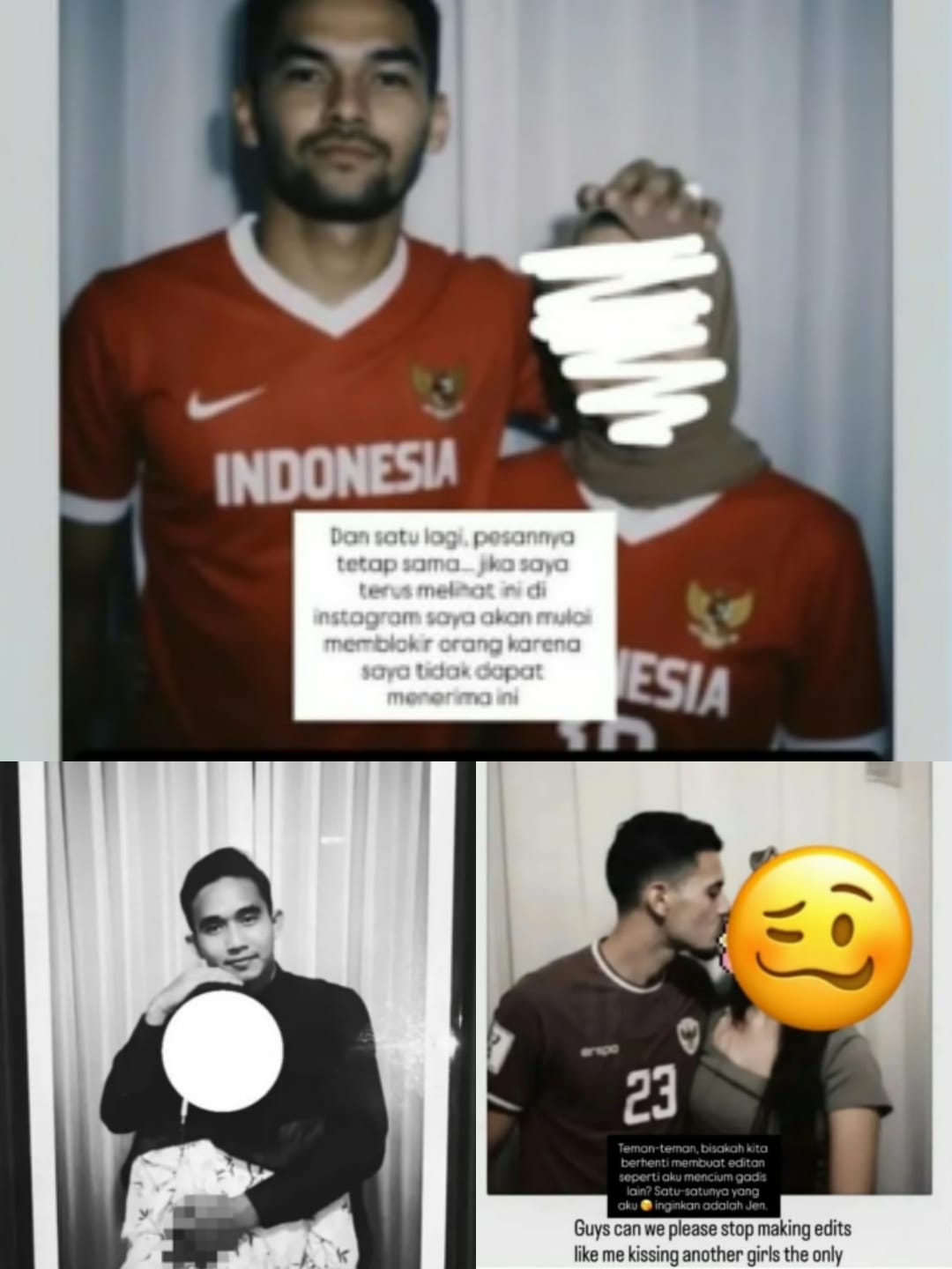 Unggahan keresahan Rizky Ridho, Sandy Walsh, dan Justin Hubner fotonya di edit menggunakan Gemini AI