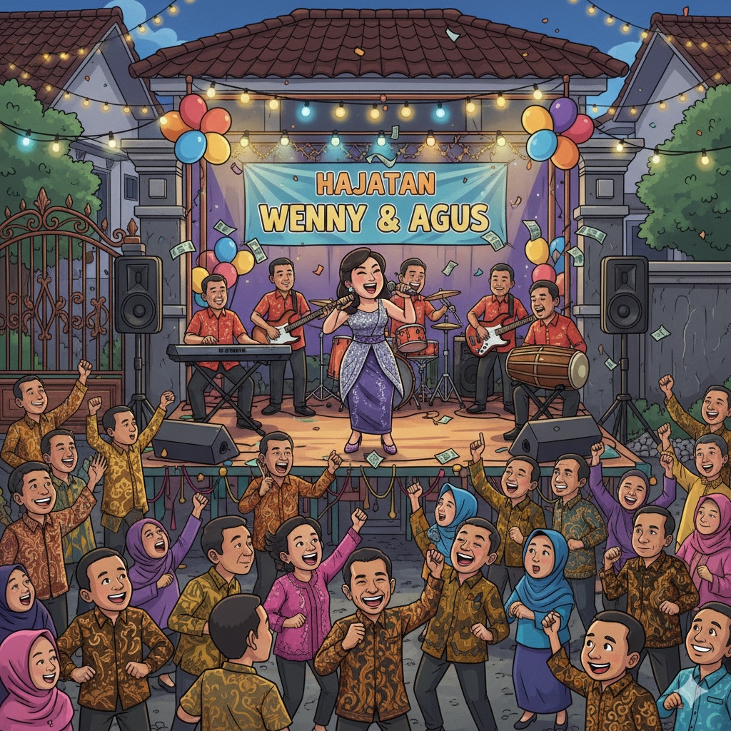 Ilustrasi hajatan dangdut.