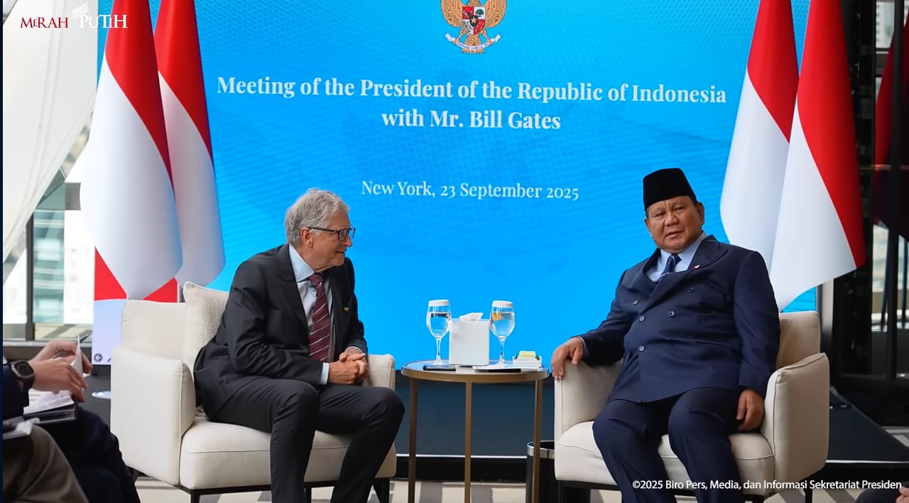 Pertemuan presiden Prabowo Subianto dan Bill Gates di New York 23 September 2025