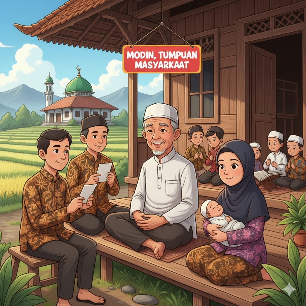 Ilustrasi modin di desa.