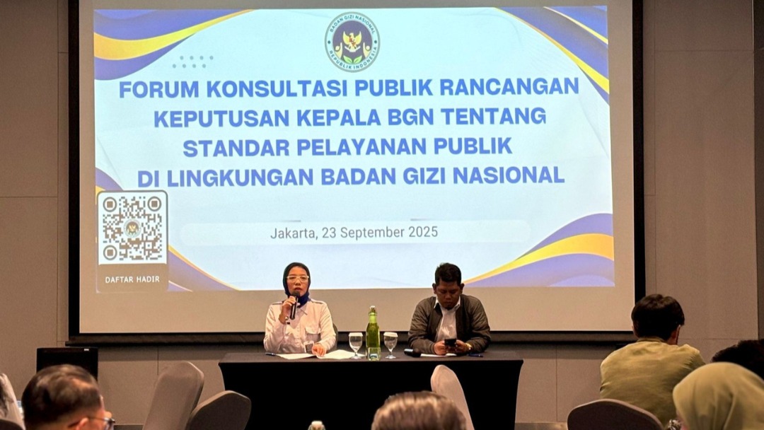 Forum Konsultasi Publik terkait Rancangan Keputusan Kepala BGN tentang Standar Pelayanan Publik di lingkungan BGN.