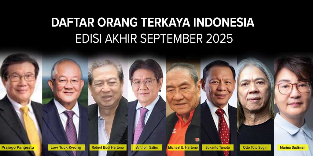 Deretan orang terkaya Indonesia edisi akhir September 2025 versi Bloomberg Billionaires Index.