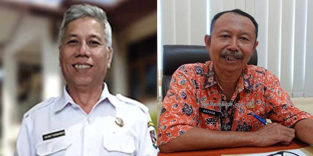 PEJABAT BARU: Foto kiri, Agung Triwibowo dilantik sebagai Kepala Disdukcapil Tuban dan Anthon Tri Laksono sebagai Kepala DLHP.