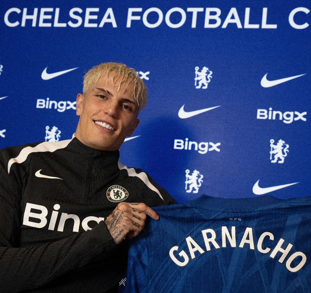Alejandro Garnacho saat perkenalan dirinya sebagai rekrutan baru Chelsea.