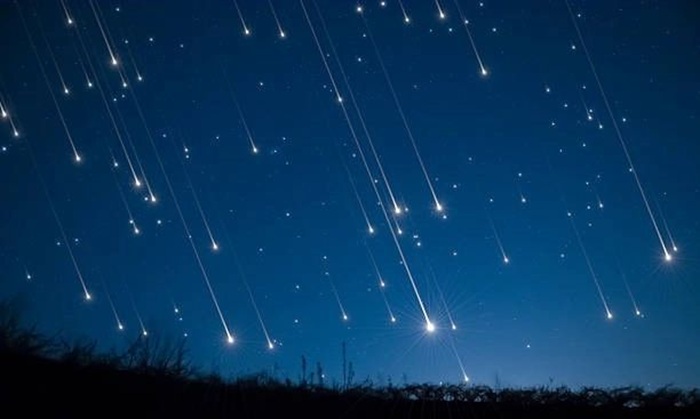 Ilustrasi hujan meteor.