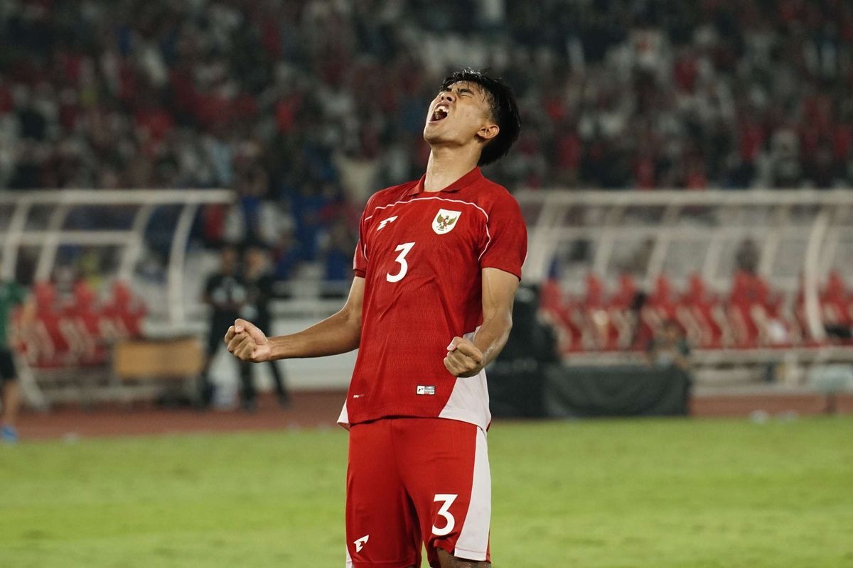Kakang Rudianto meluapkan kegembiraannya setelah membobol gawang Thailand