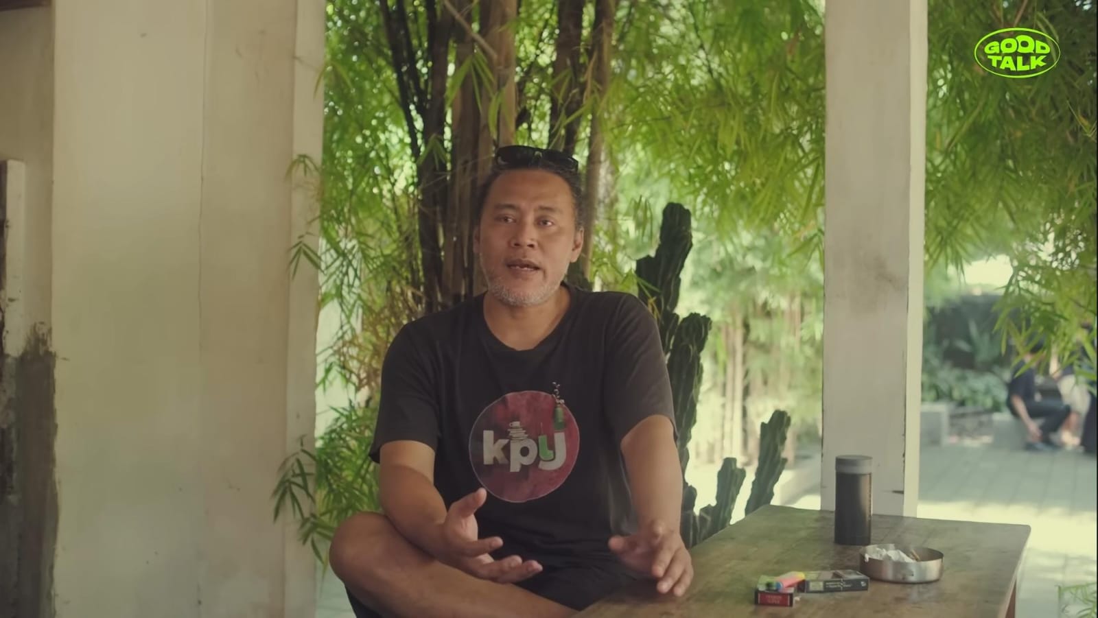 Ilustrasi Cak Ncop saat berbagi pandangan tentang seni dan teknologi