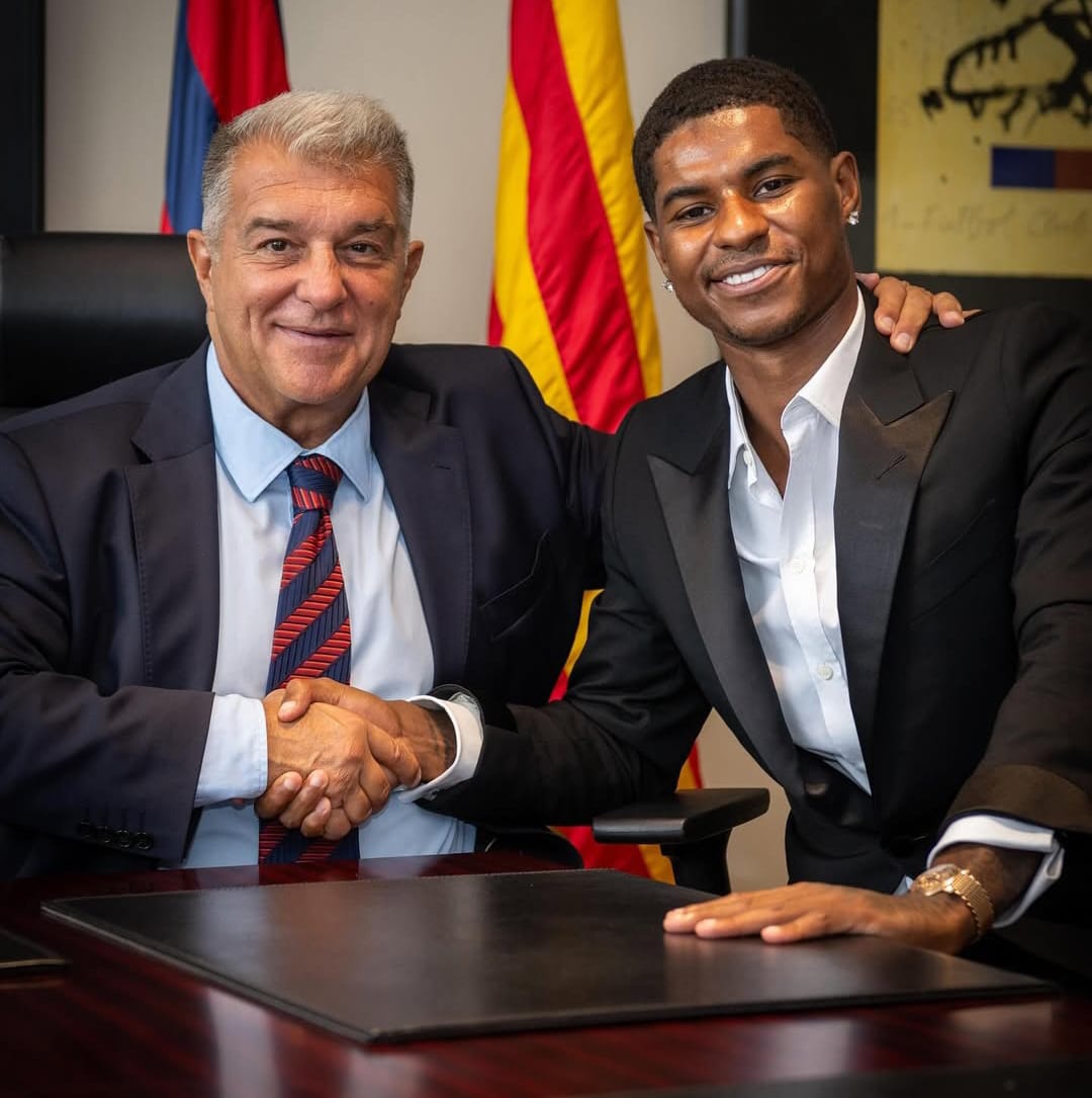 Ilustrasi: Marcus Rashford saat diperkenalkan sebagai rekrutan baru FC Barcelona dengan status pinjaman.