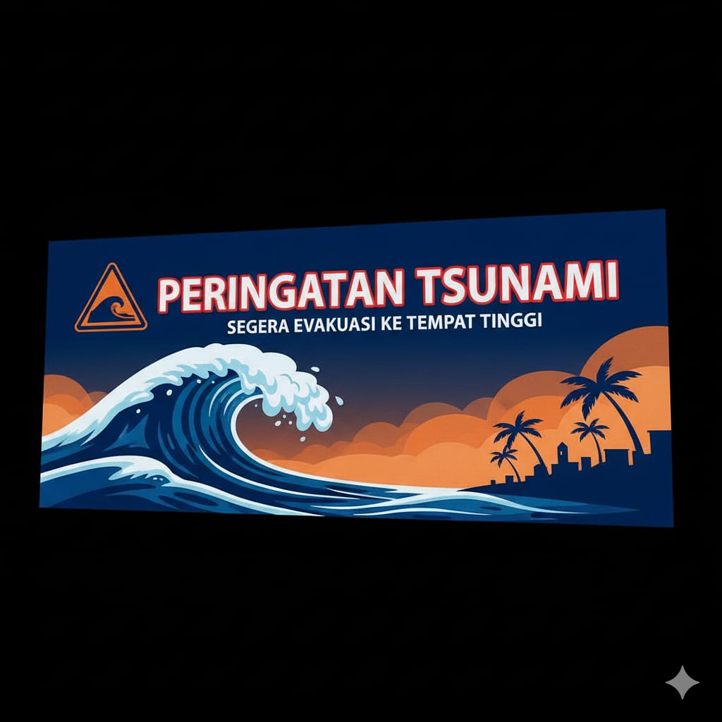 Ilustrasi peringatan tsunami.