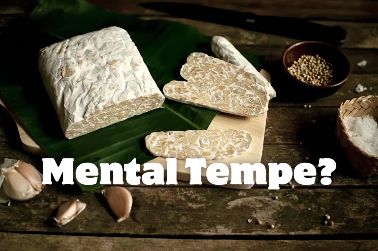 Ilustrasi tempe sebagai kiasan untuk "mental tempe".