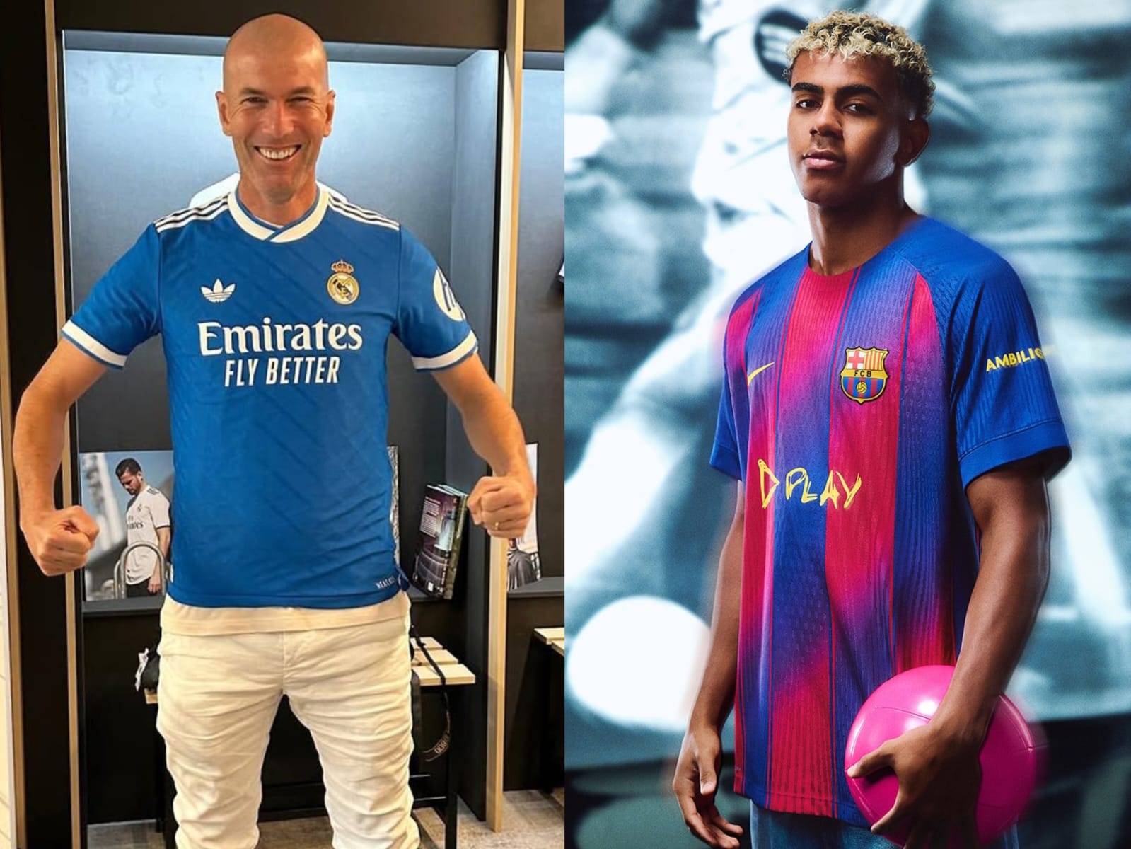 Ilustrasi Zinedine Zidane dan Lamine Yamal.