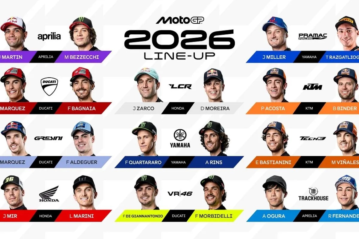 Daftar lengkap tim dan pembalap MotoGP musim 2026.