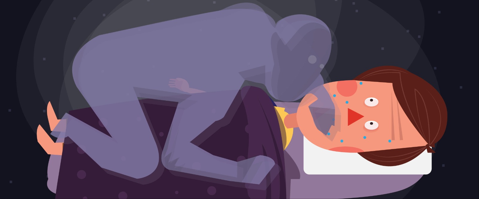 Ilustrasi seseorang mengalami ketindihan (sleep paralysis) saat tidur.