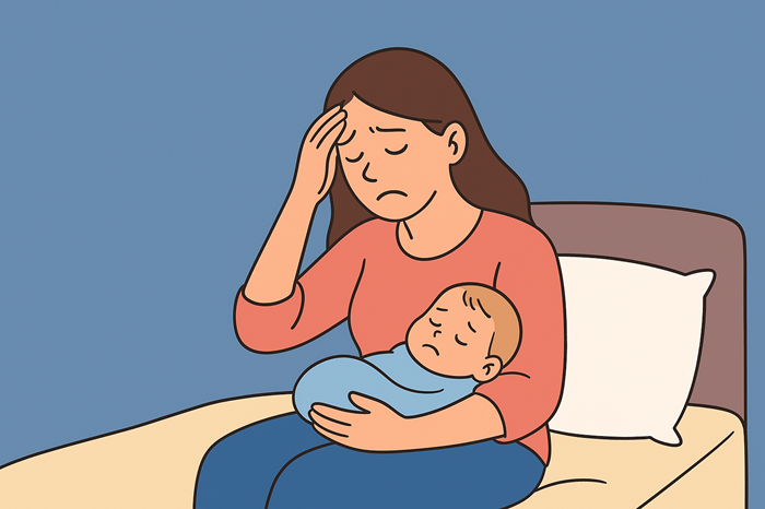 Seorang ibu tengah mengalami baby blues