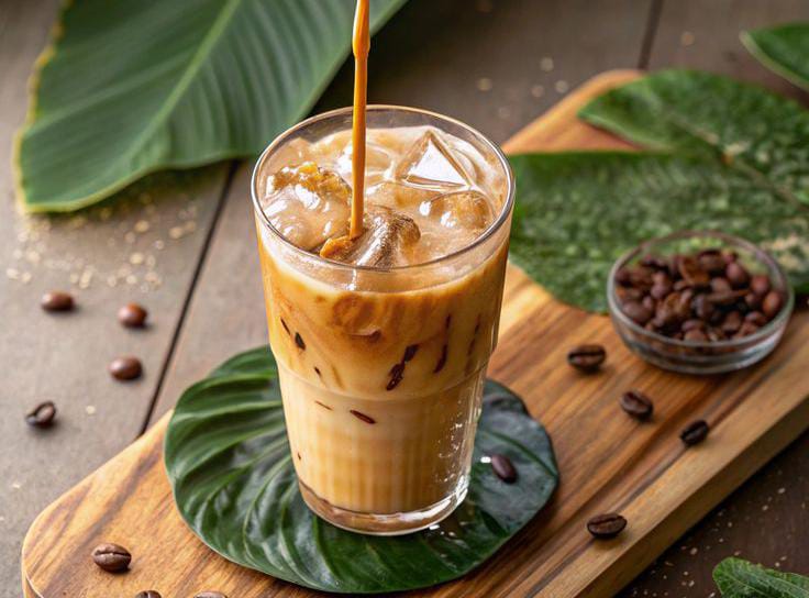 Ilustrasi minuman kopi susu.
