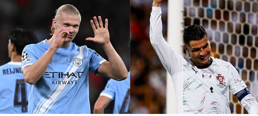Erling Haaland mencetak gol di 12 laga beruntun dan menyamai rekor Cristiano Ronaldo