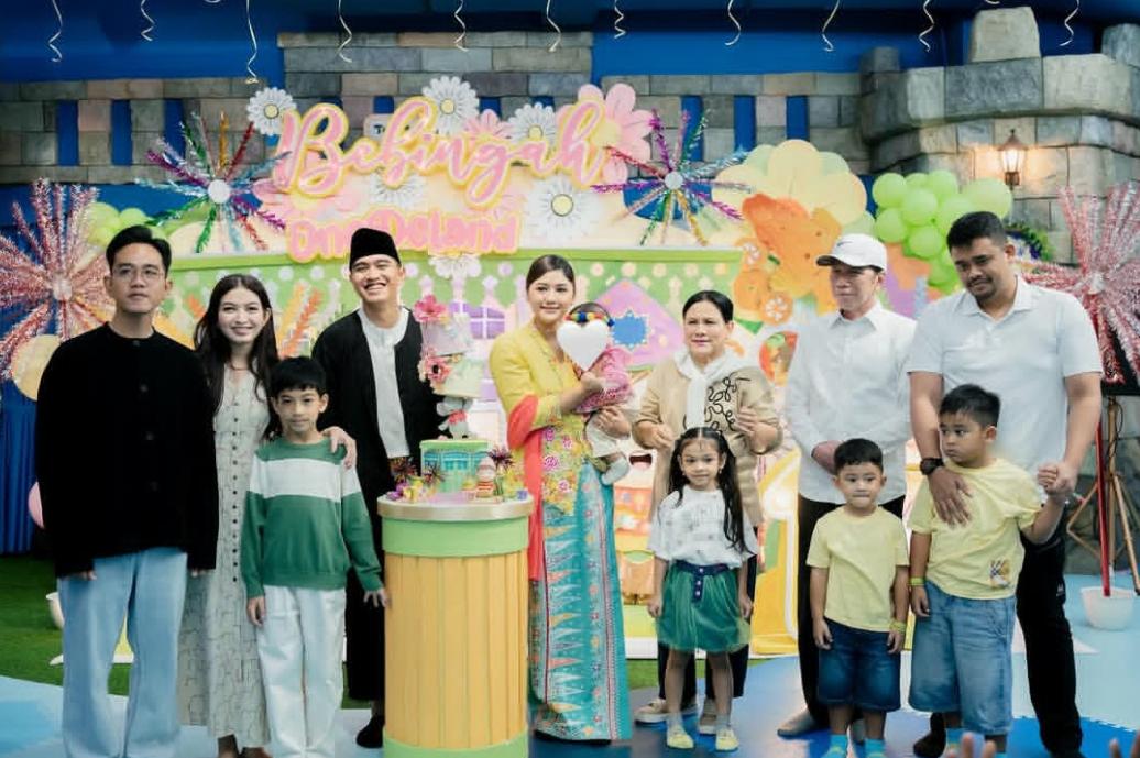 Potret pesta ulang tahun pertama Bebingah, anak Kaesang Pangarep dan Erina Gudono.