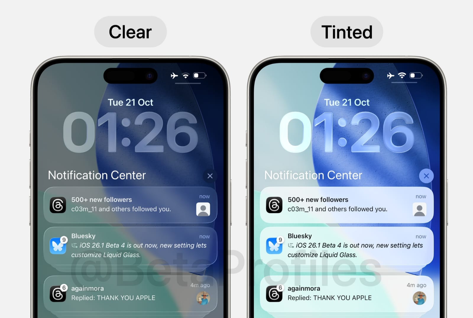 Dua opsi baru pada iOS 26.1 Beta 4.