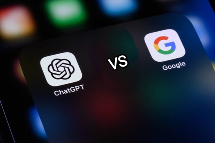 Ilustrasi persaingan antara Google dan OpenAi