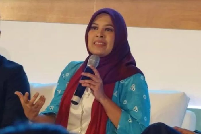 Psikolog dan Pendidik Najelaa Shihab saat menjadi narasunber dalam kampanye Ubah Dengan Suara bersama Listerine, bicara soal pendidikan.