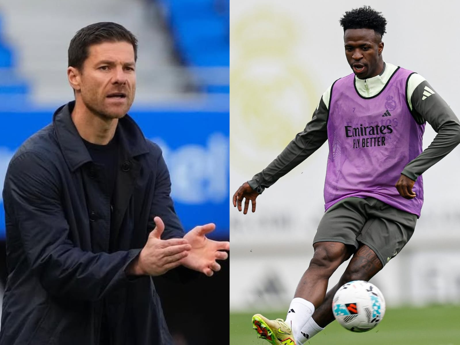 Pelatih Real Madrid, Xabi Alonso dan Vinicius Jr.