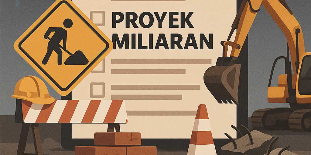 Ilustrasi suasana proyek pembangunan di Tuban yang dikejar waktu menjelang tutup tahun anggaran, di tengah ancaman cuaca dan tekanan penyerapan dana.