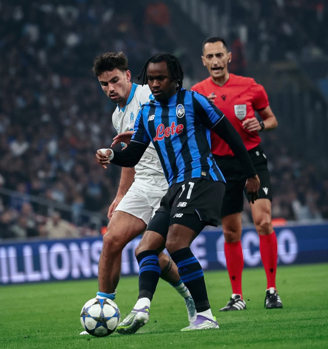 Ademola Lookman saat membela Atalanta di UCL kemarin menghadapi Marseille.