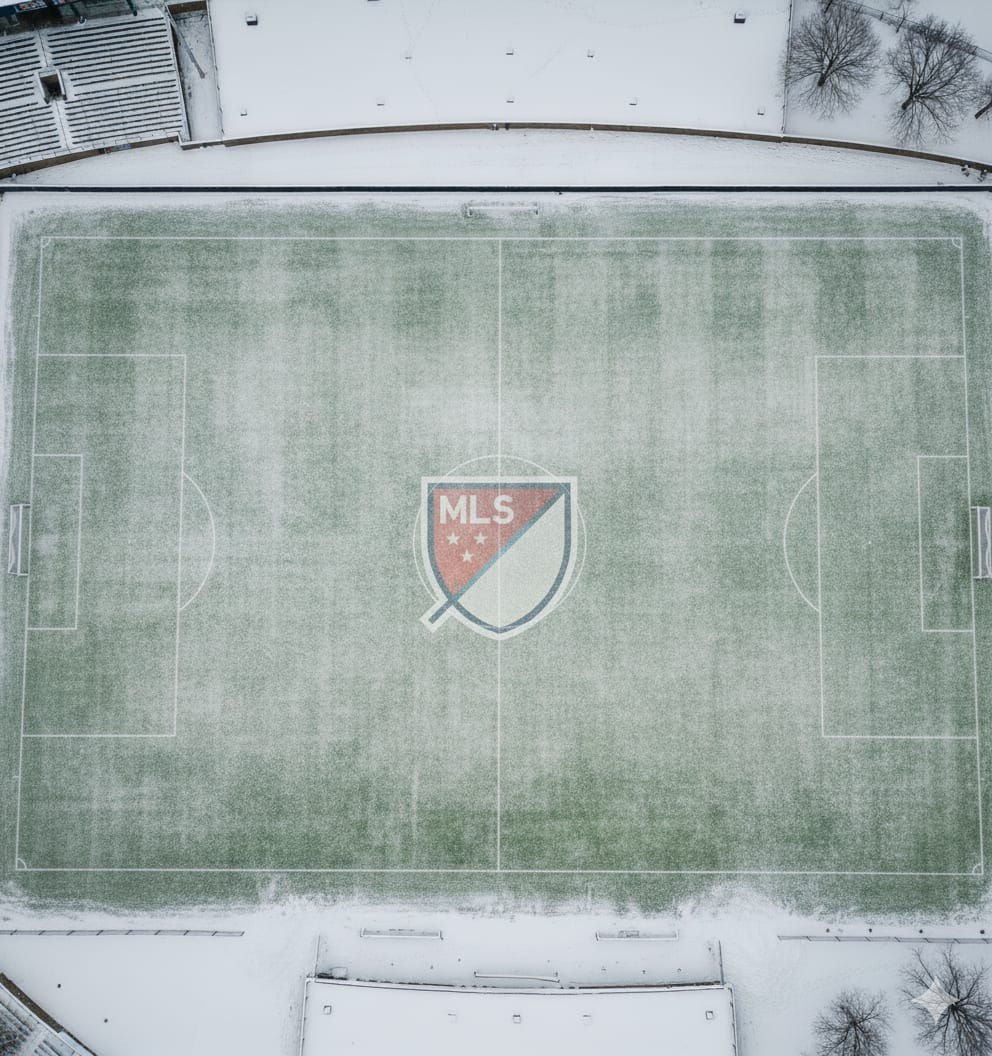 Ilustrasi lapangan bola di MLS yang beriklim dingin