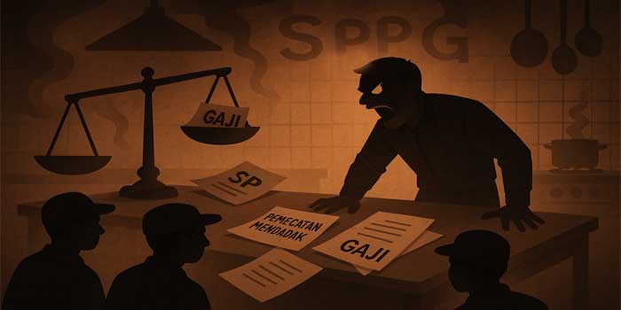 Ilustrasi dugaan diskriminasi karyawan di SPPG Gedongombo 2 Tuban.