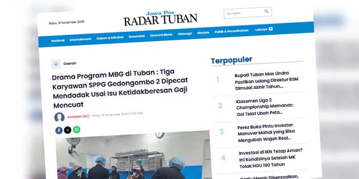 Berita dugaan pemecatan sepihak yang dilakukan SPPG Gedongombo 2 terhadap tiga karyawannya.