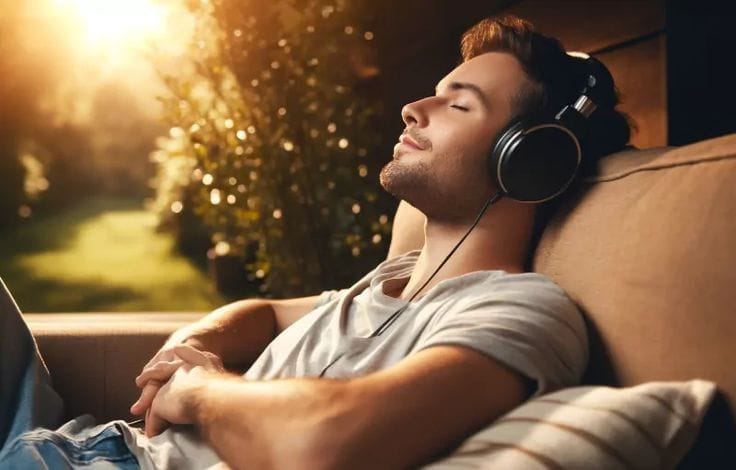Ilustrasi Mendengarkan Musik.