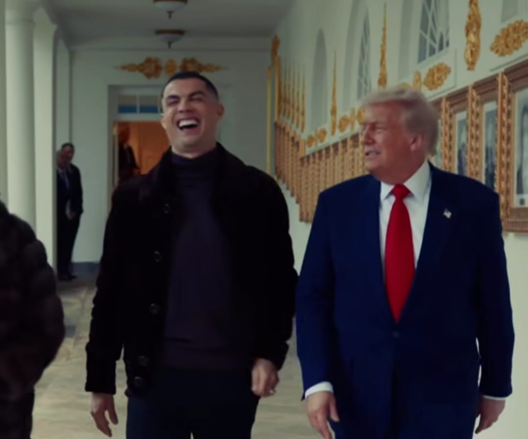 Cristiano Ronaldo saat menghadiri acara Presiden AS, Donal Trumpt.
