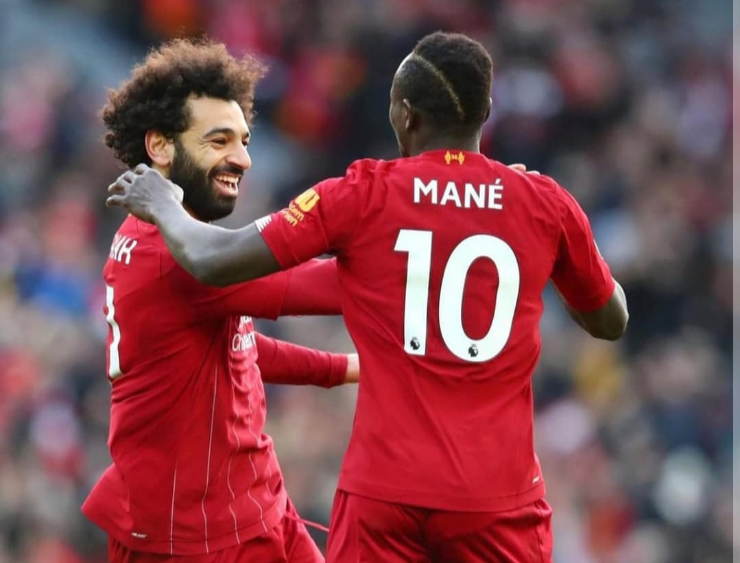 Sadio Mane dan Mohammed Salah ketika masih sama-sama berseragam Liverpool.