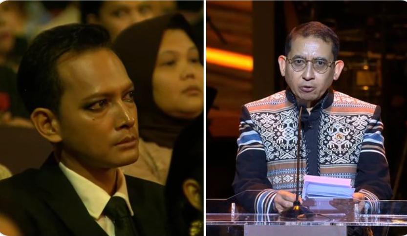 Ekspresi Fedi Nuril saat Fadli Zon sampaikan pidato nya di FFI 2025 jadi sorotan publik