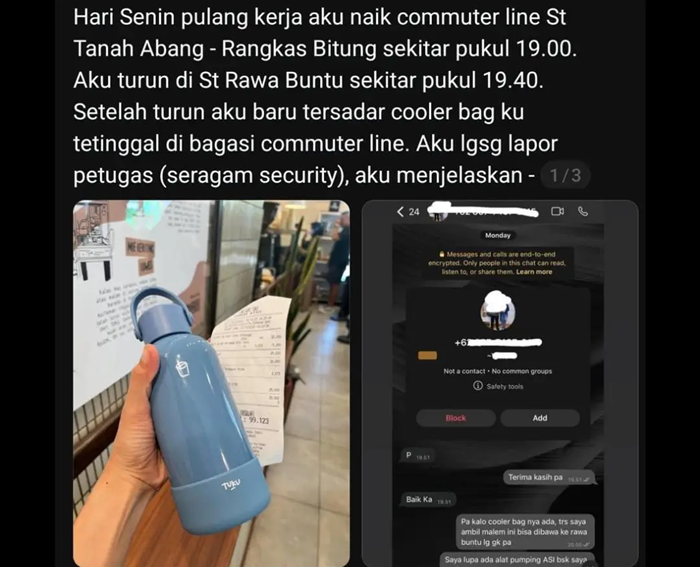 Viral kasus tumbler Tuku hilang di Commuter line