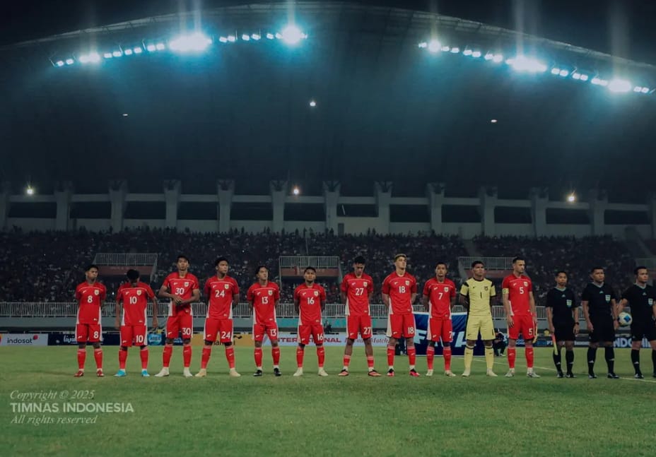 Penggawa Timnas Indonesia U-23 saat menghadapi Mali dalam ujicoba lalu