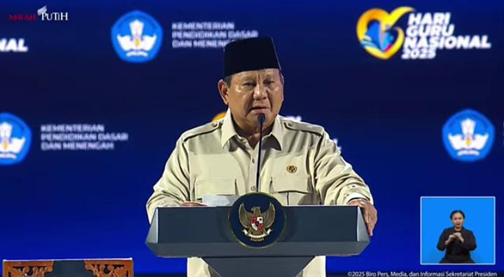 residen Prabowo Hadiri Puncak Peringatan Hari Guru Nasional Tahun 2025
