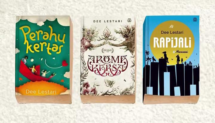 3 novel dee lestari perahu kertas, Aroma Karsa, dan Rapijali