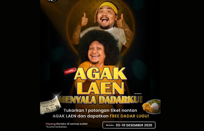 Dadar Beredar berikan promo menarik dengan menukarkan tiket film Agak Laen.