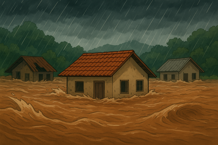 Ilustrasi banjir bandang akibat kerusakan lingkungan